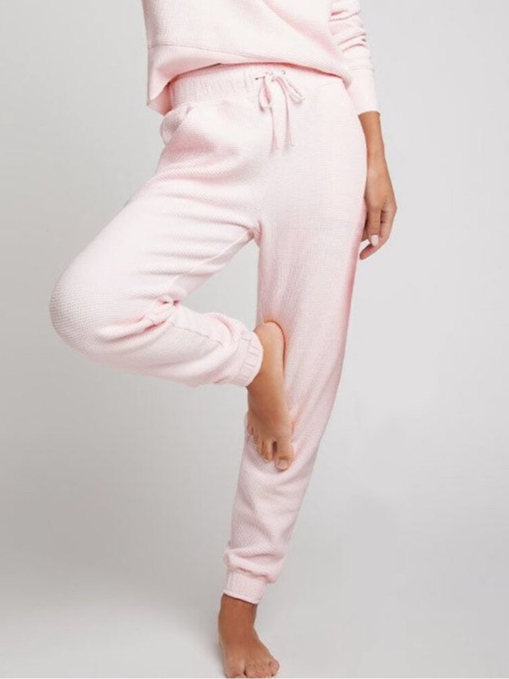 Negative Waffle Knit Jogger Sweatpants Puff Pink Women’s Size Small